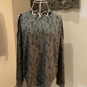 Chic Leopard Print Cut-Out Sweater